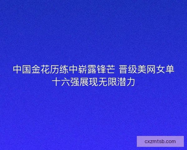 中国金花历练中崭露锋芒 晋级美网女单十六强展现无限潜力
